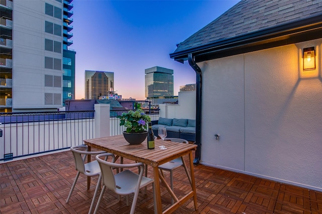 2123 Diversey St, Dallas, TX 75201 - view of patio / terrace featuring a balcony and a view of city