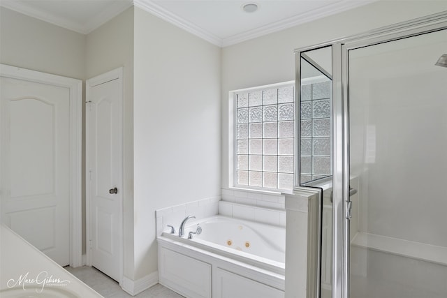 49 Turnbury Dr, Bossier City, LA 71111 - full bath with a shower stall, a jetted tub, and ornamental molding