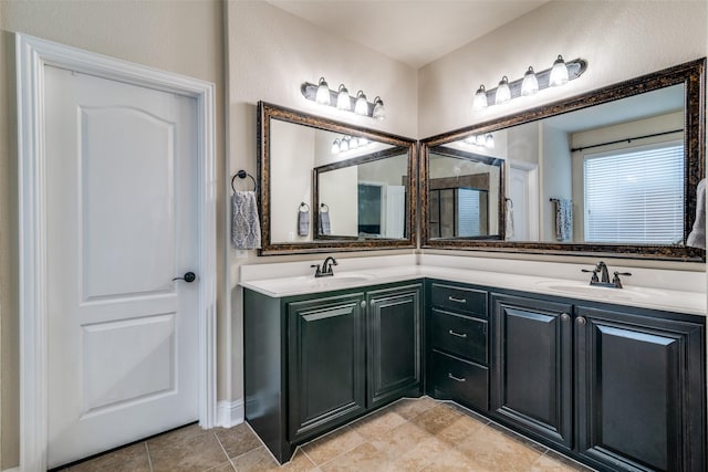 4301 Spruce Rd, Melissa, TX 75454 - full bathroom with double vanity and tile patterned floors