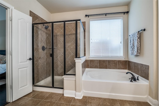 4301 Spruce Rd, Melissa, TX 75454 - bathroom with a bath, a shower stall, plenty of natural light, and connected bathroom