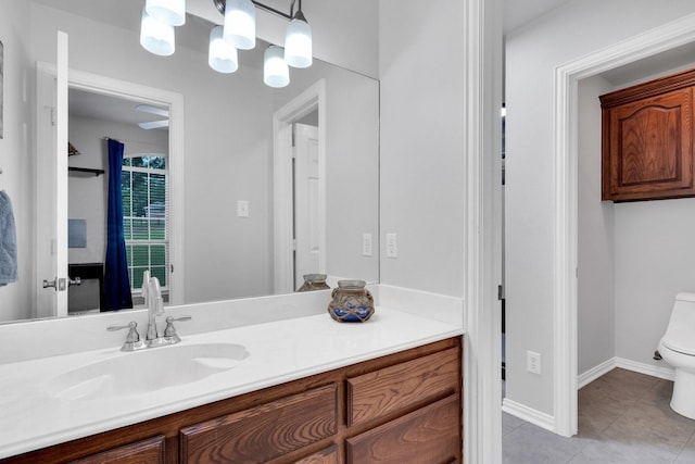 5 Remington Ct, Red Oak, TX 75154 - bathroom featuring toilet, vanity, and tile patterned flooring