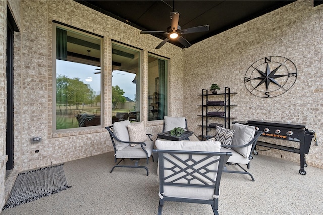 1804 Rockwood Ln, Mansfield, TX 76063 - view of patio with an outdoor hangout area and ceiling fan