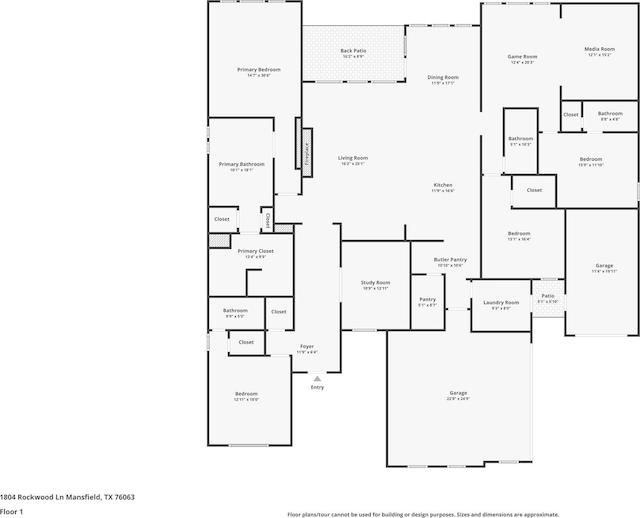1804 Rockwood Ln, Mansfield, TX 76063 - floor plan / room layout