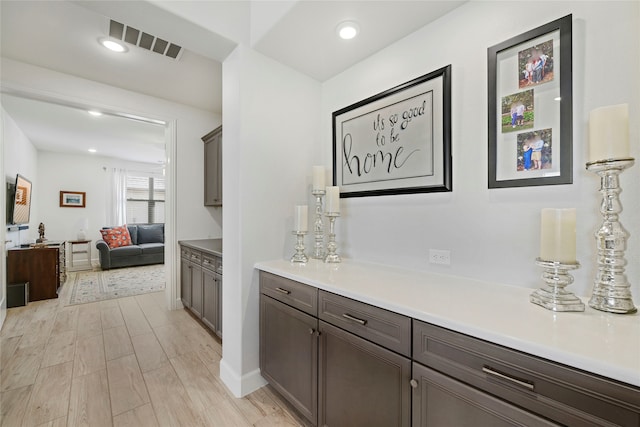 10020 Crestview Dr, Denton, TX 76207 - corridor with light wood-type flooring and recessed lighting