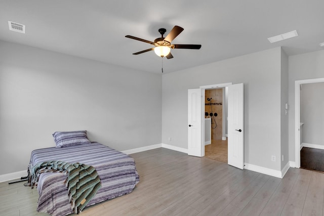 1708 Stillwater Dr, Burleson, TX 76028 - unfurnished bedroom with wood finished floors, baseboards, and a ceiling fan