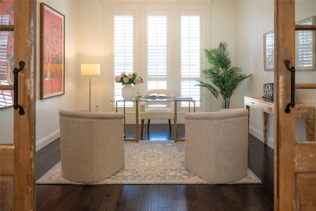 6032 Forest Ln, Fort Worth, TX 76112 - dining space with baseboards and wood finished floors