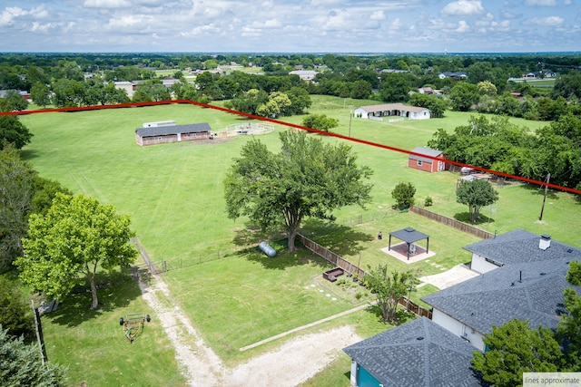 10 Estates Rd, Lucas, TX 75002 - aerial view of property and surrounding area with property parcel outlined and a tree filled landscape