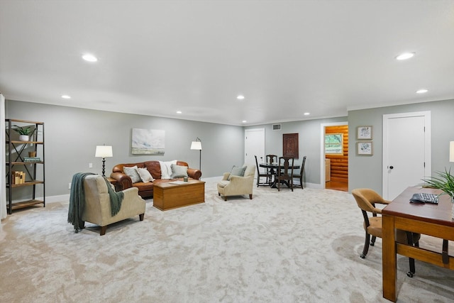 127 Pleasant Valley Ln, Weatherford, TX 76087 - carpeted living area with recessed lighting and baseboards
