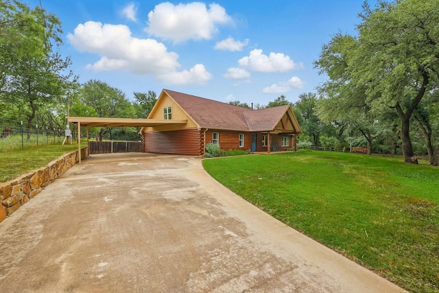 127 Pleasant Valley Ln, Weatherford, TX 76087 - cabin featuring concrete driveway and log siding