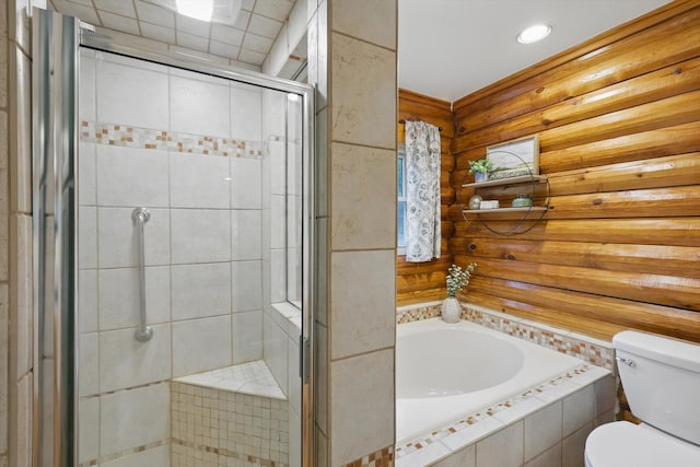 127 Pleasant Valley Ln, Weatherford, TX 76087 - bathroom with toilet, a bath, and a shower stall