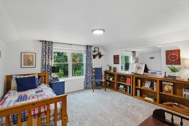 127 Pleasant Valley Ln, Weatherford, TX 76087 - carpeted bedroom with vaulted ceiling and baseboards