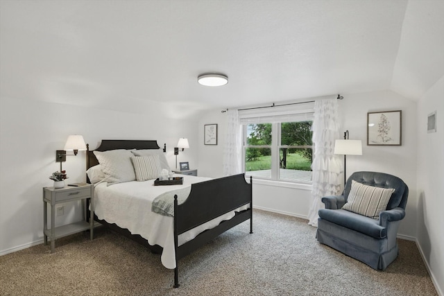 127 Pleasant Valley Ln, Weatherford, TX 76087 - carpeted bedroom featuring vaulted ceiling and baseboards