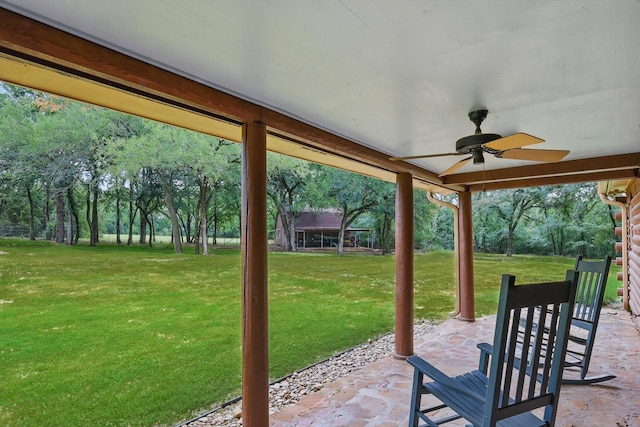 127 Pleasant Valley Ln, Weatherford, TX 76087 - view of patio / terrace with ceiling fan