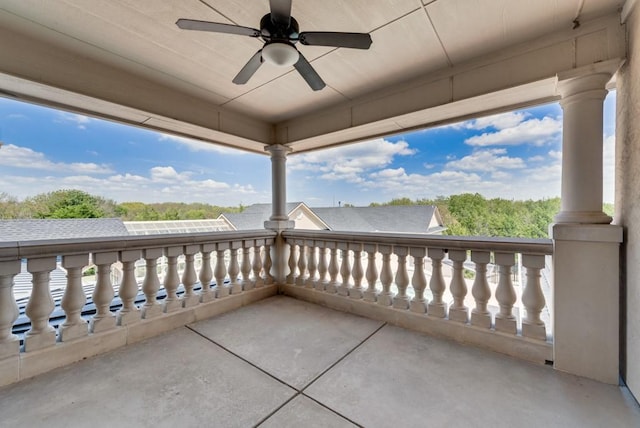 1751 Bison Meadow Ln, Heath, TX 75032 - view of patio featuring a ceiling fan and a balcony