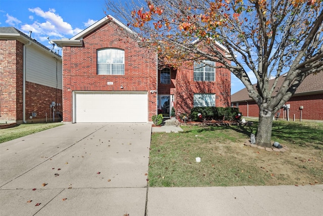 408 Autumn Park Park, Fort Worth, TX 76140 - traditional-style house with a garage, driveway, a front yard, and brick siding