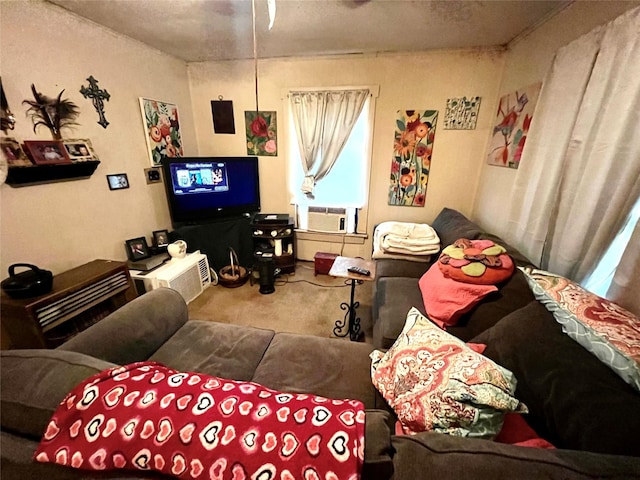 1101 Sportsman Park Rd, Azle, TX 76020 - carpeted living room featuring cooling unit