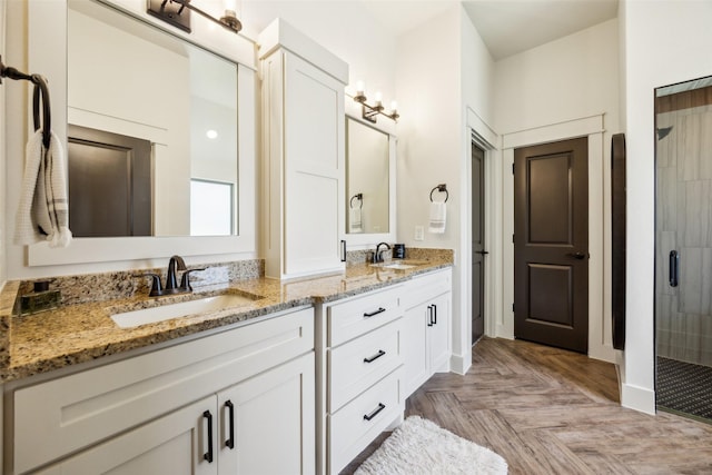 1308 Green Ridge Rd, Weatherford, TX 76085 - full bathroom with double vanity and a shower stall