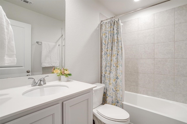 15125 Belclaire Ave, Aledo, TX 76008 - full bath with vanity, toilet, and shower / tub combo with curtain