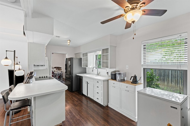 103 Auburn St, Waxahachie, TX 75165 - kitchen featuring a sink, light countertops, healthy amount of natural light, and a ceiling fan