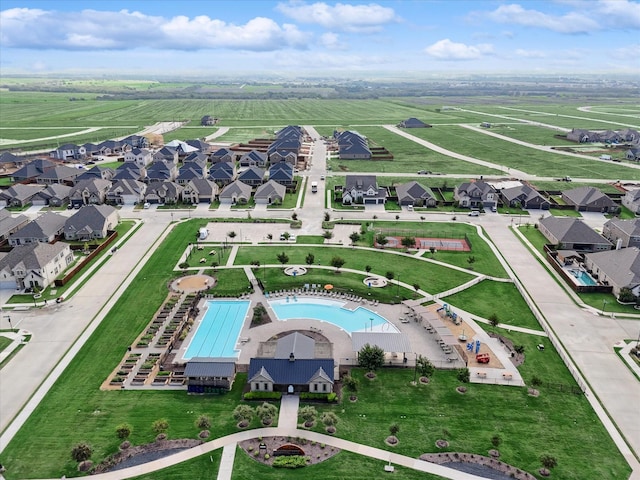 6015 Liverpool St, Celina, TX 76227 - aerial view of property's location featuring a pool and nearby suburban area