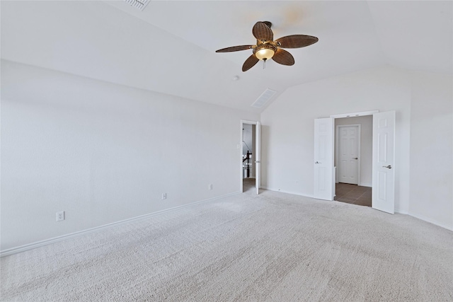 8620 Thistle Ridge Ter, Fort Worth, TX 76123 - carpeted spare room with lofted ceiling, a ceiling fan, and baseboards