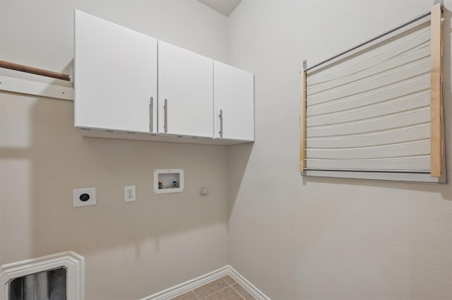 2110 Pecan Ridge Dr, Forney, TX 75126 - laundry room featuring cabinet space, electric dryer hookup, hookup for a washing machine, baseboards, and hookup for a gas dryer