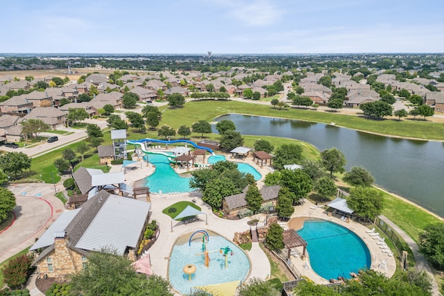 10420 Old Eagle River Ln, Mckinney, TX 75072 - bird's eye view of a pool area and a nearby body of water