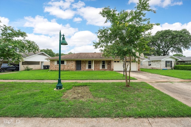 4404 Curtis Loop, Bossier City, LA 71112 - ranch-style house featuring brick siding, a garage, driveway, and a front lawn