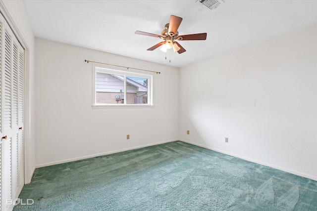 4404 Curtis Loop, Bossier City, LA 71112 - unfurnished bedroom with carpet flooring, a closet, baseboards, and ceiling fan