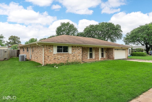 4404 Curtis Loop, Bossier City, LA 71112 - single story home featuring central air condition unit, a garage, concrete driveway, and brick siding