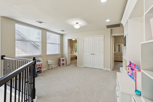 4104 Navarro Way, Frisco, TX 75034 - bedroom featuring light colored carpet, a closet, baseboards, and recessed lighting