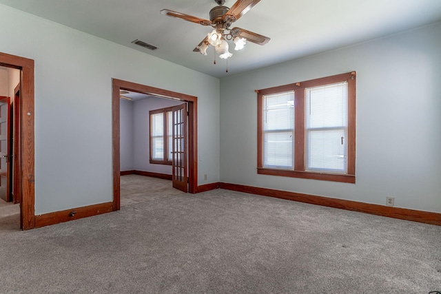 732 N Patrick St, Dublin, TX 76446 - carpeted spare room featuring baseboards and ceiling fan