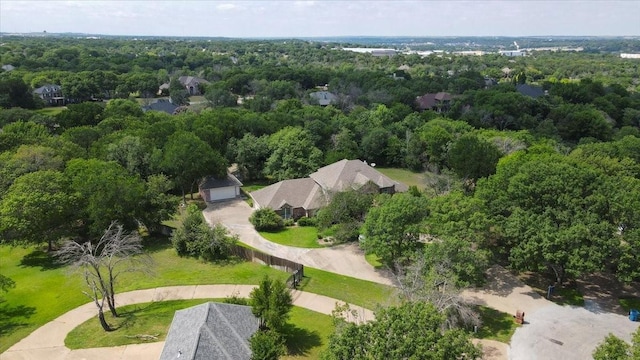 1642 Greenview Ct, Aledo, TX 76008 - aerial view of property and surrounding area with a heavily wooded area
