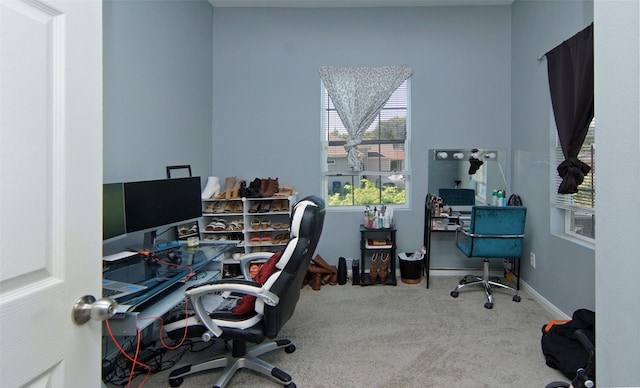 2421 Langston St, Fort Worth, TX 76105 - office area featuring carpet flooring and baseboards