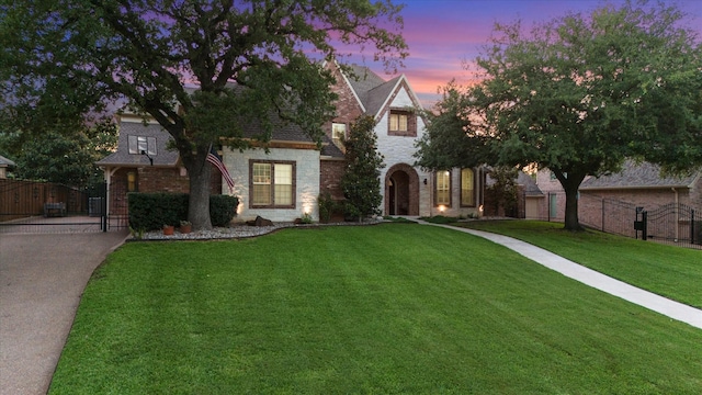 7000 Shalimar Ct, Colleyville, TX 76034 - view of front facade with a gate, stone siding, and brick siding