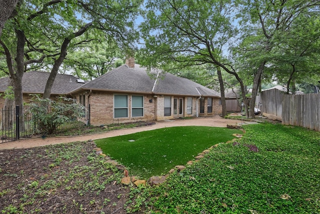 2420 Cross Timbers Trl, Arlington, TX 76006 - rear view of property featuring a chimney, brick siding, and a shingled roof