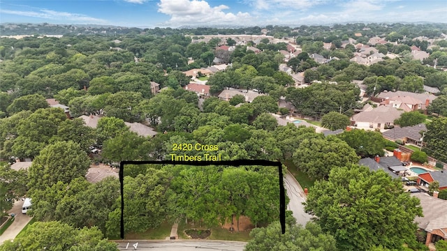2420 Cross Timbers Trl, Arlington, TX 76006 - aerial view of residential area with property boundaries highlighted