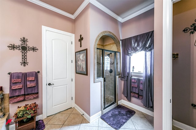 520 Canterbury Ln, Bossier City, LA 71111 - foyer entrance featuring ornamental molding, light tile patterned floors, and baseboards