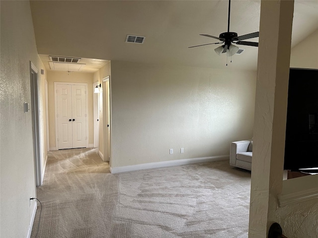 749 Ranch Rd, Fort Worth, TX 76131 - carpeted empty room with a ceiling fan and attic access