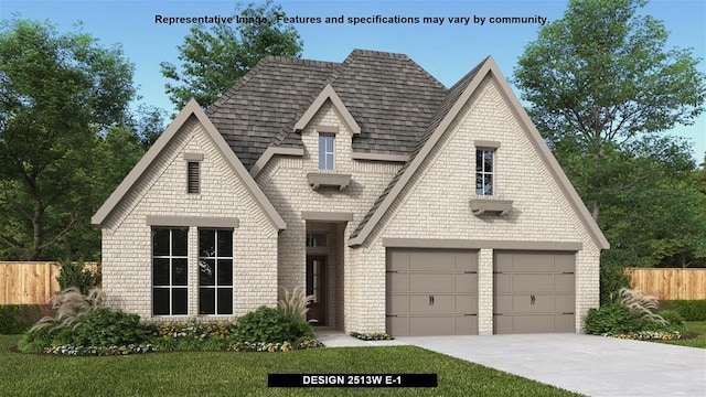 982 Knoxbridge Rd, Forney, TX 75126 - view of front of property featuring driveway, roof with shingles, brick siding, and an attached garage