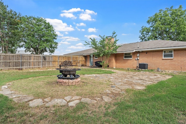 201 Randy Dr, Woodway, TX 76712 - view of yard with a fire pit and cooling unit