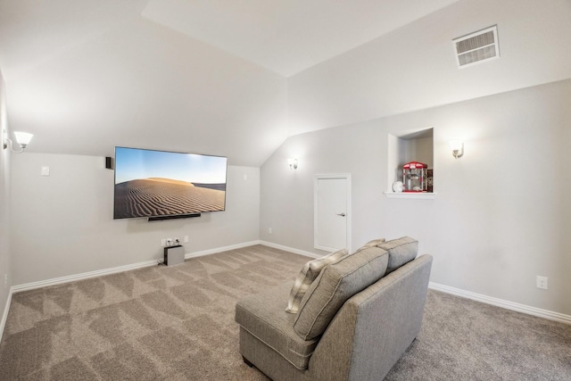 16001 Gladewater Ter, Prosper, TX 75078 - cinema room with carpet, lofted ceiling, and baseboards