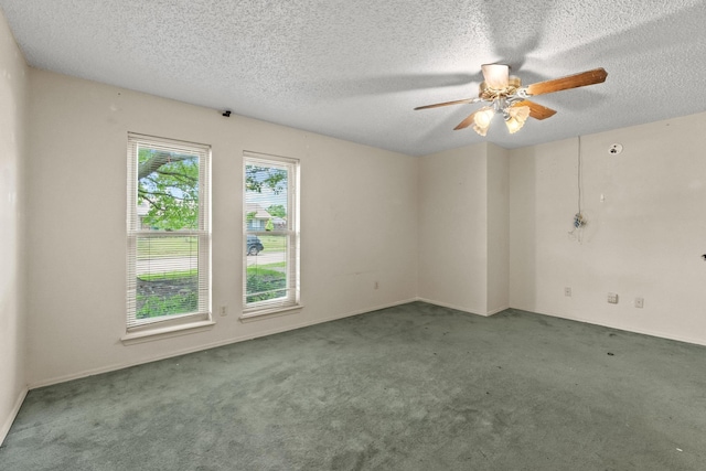 4006 Fletcher Dr, Garland, TX 75044 - unfurnished room with carpet, a ceiling fan, and a textured ceiling