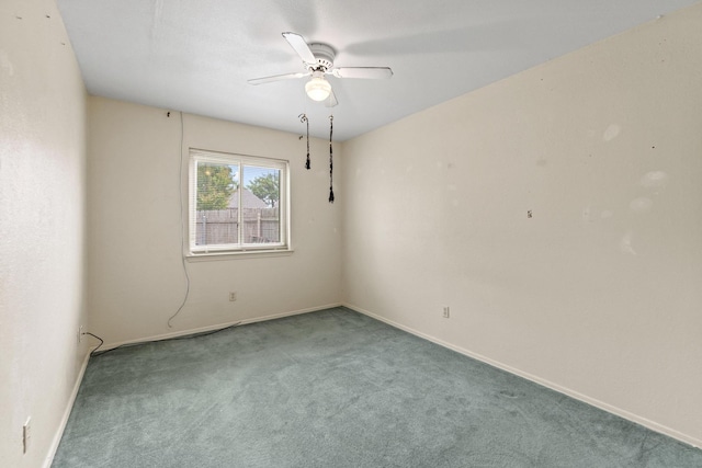 4006 Fletcher Dr, Garland, TX 75044 - spare room with carpet floors, a ceiling fan, and baseboards