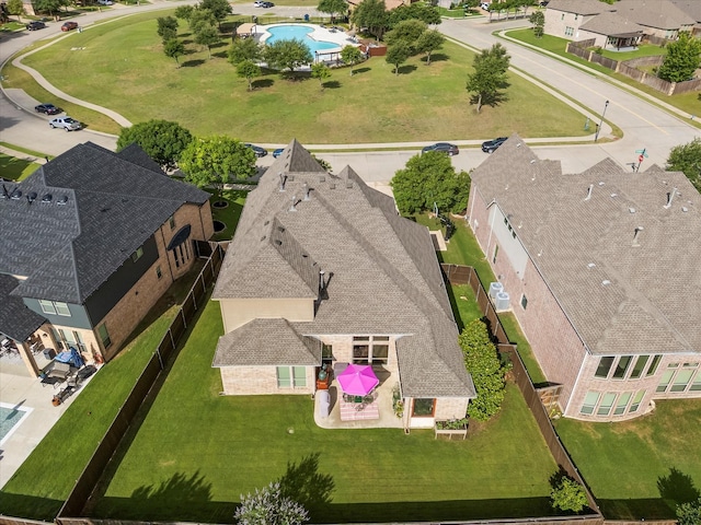 123 Deverson Dr, Rockwall, TX 75087 - aerial perspective of suburban area featuring a pool area