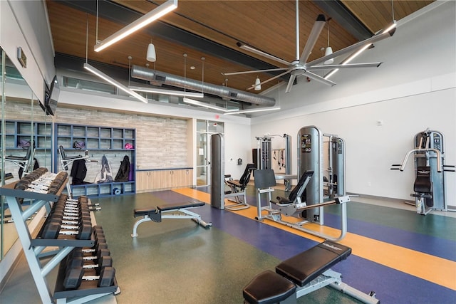 7817 Fossil Creek Trl, Mckinney, TX 75071 - exercise room with a ceiling fan
