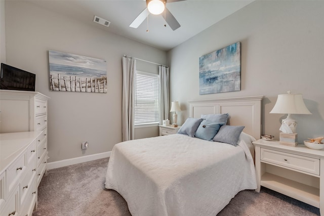 2208 Clancy Dr, Northlake, TX 76247 - bedroom with light carpet, baseboards, and a ceiling fan