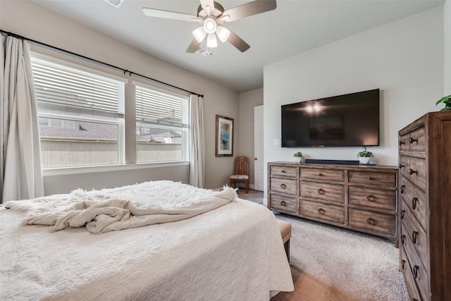 2208 Clancy Dr, Northlake, TX 76247 - bedroom featuring light carpet and ceiling fan