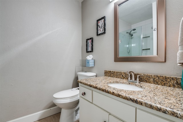 3964 Lost Creek Dr, Dallas, TX 75224 - full bathroom with vanity, a shower, and wood finished floors