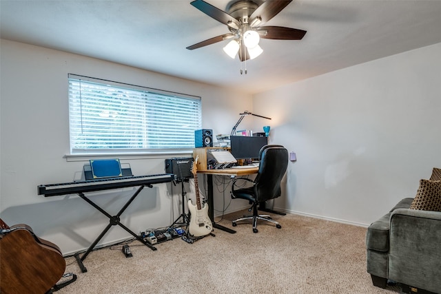 3964 Lost Creek Dr, Dallas, TX 75224 - office space with a ceiling fan and carpet flooring